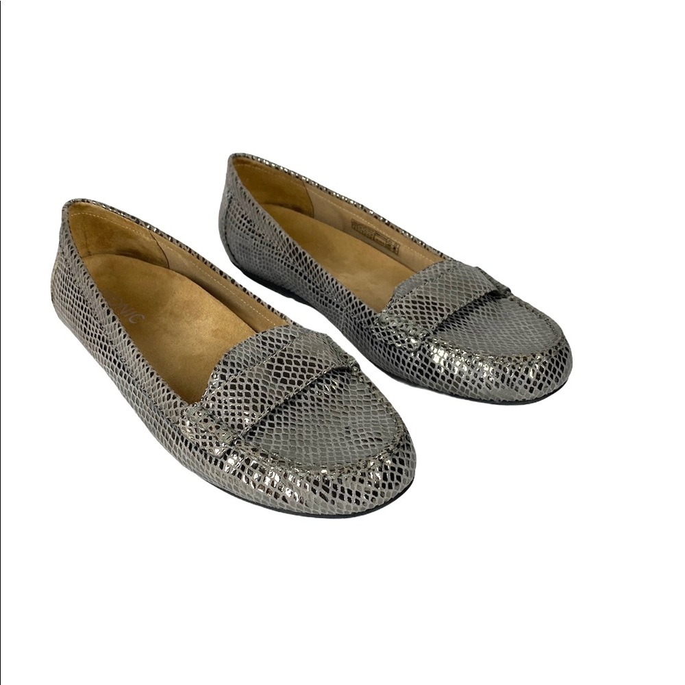 Vionic Gray Snake Print Flats Shoes Women’s 9 M